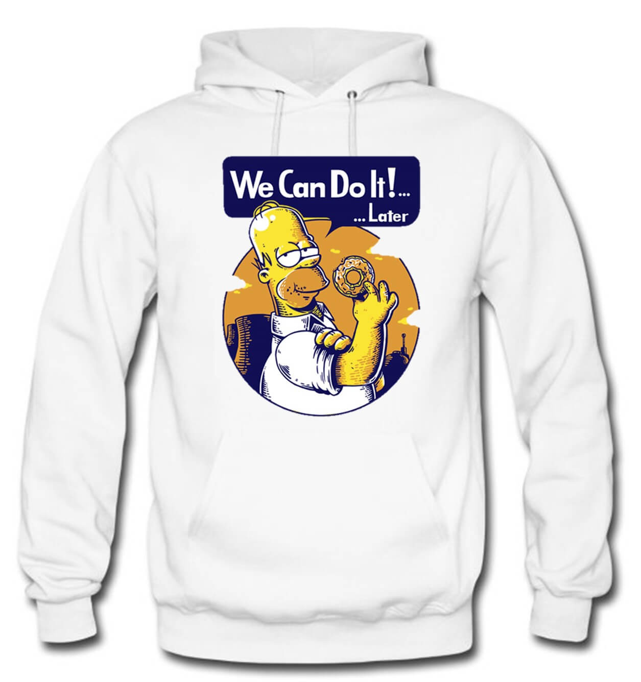 BUZO SIMPSONS HOMERO CAPOTA HOODIE BLANCO