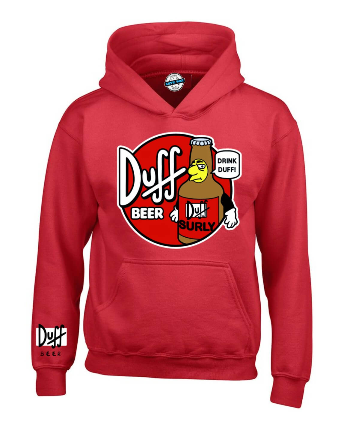 BUZO SIMPSONS DUFF SACO CAPOTA HOODIE ROJO