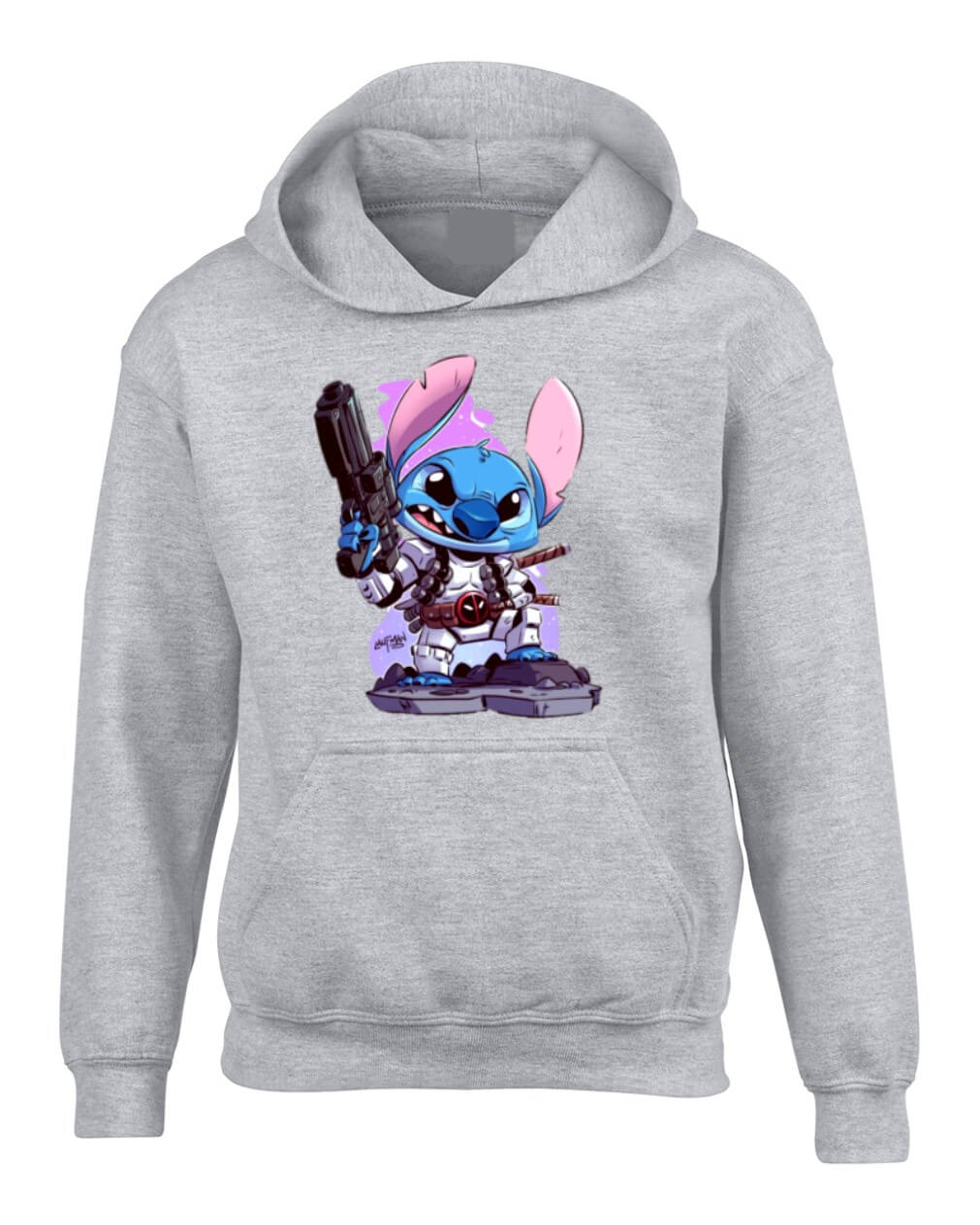 BUZO STITCH SACO CAPOTA HOODIE GRIS