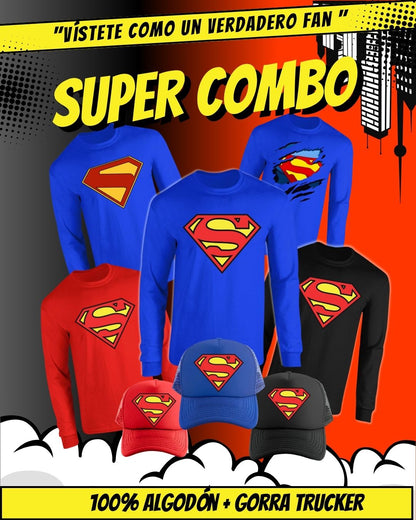 COMBO SUPERMAN  CAMIBUZO+GORRA