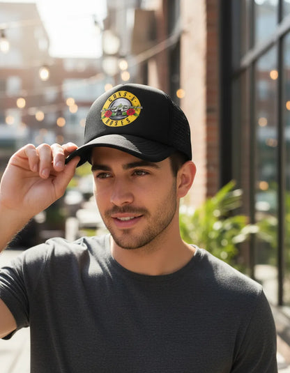 GUNS AND ROSES GORRA TRUCKER CAMIONERA MALLA PISTOLAS