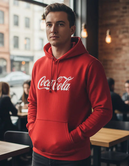 BUZO COCA- COLA SACO CAPOTA HOODIE ROJO