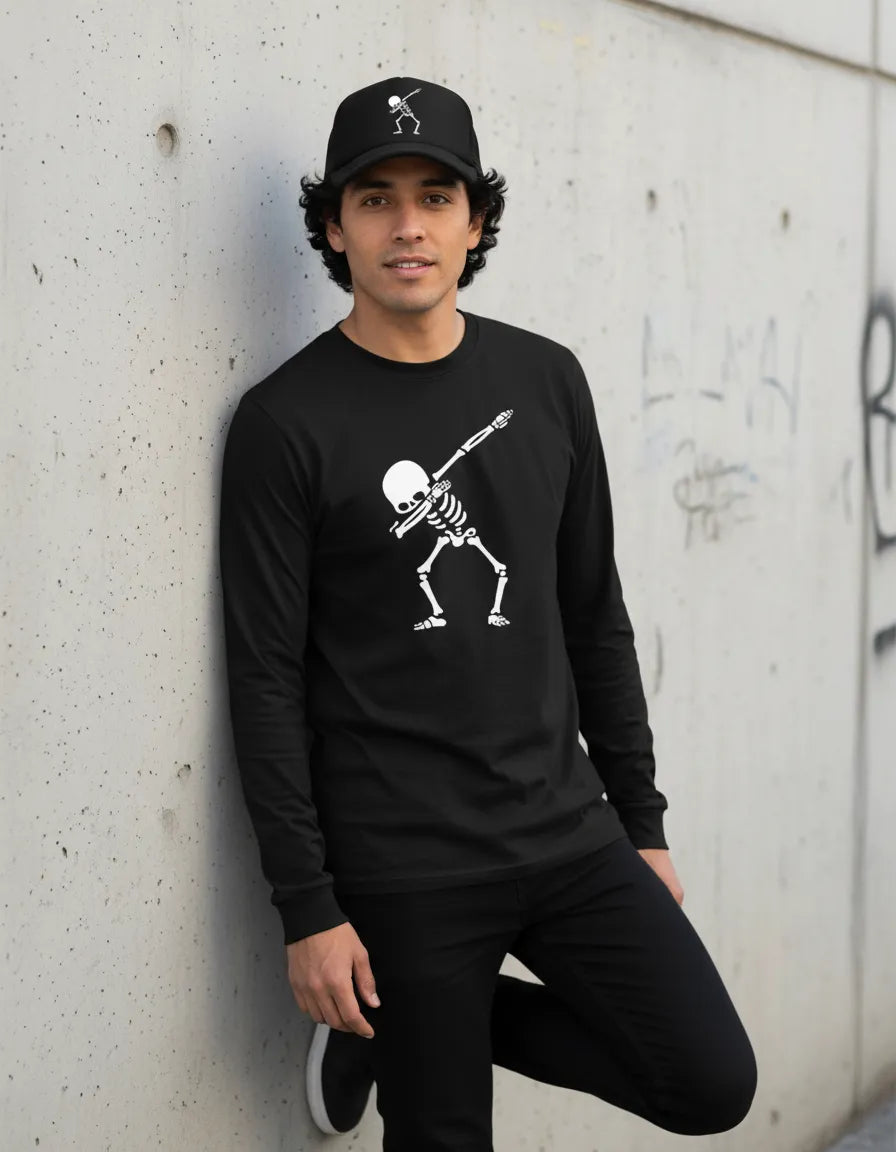 CAMIBUSO ESQUELETO DANCE DAB MANGA LARGA CON GORRA