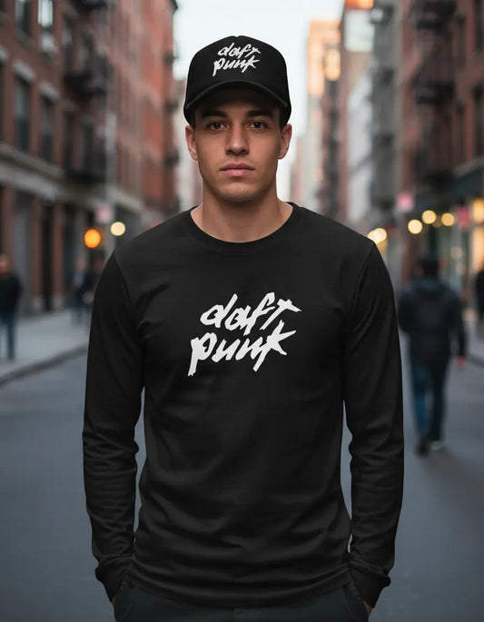 CAMIBUSO DAFT PUNK MANGA LARGA CON GORRA