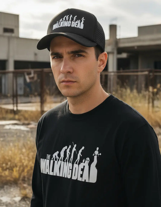 CAMIBUSO THE WALKING DEAD MANGA LARGA CON GORRA