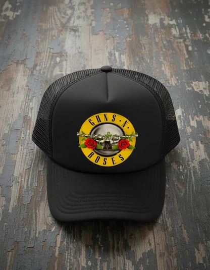 GUNS AND ROSES GORRA TRUCKER CAMIONERA MALLA PISTOLAS
