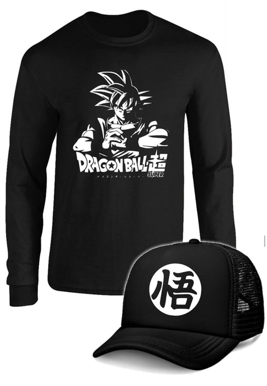 CAMIBUSO DRAGON BALL SUPER MANGA LARGA CON GORRA