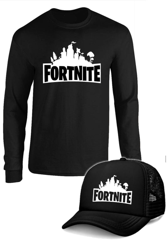 CAMIBUSO FORTNITE  MANGA LARGA CON GORRA