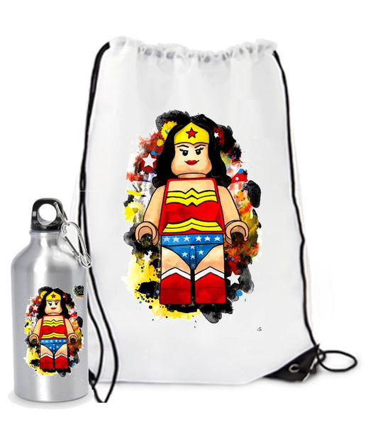 COMBO TULA TERMO WONDER WOMAN LEGO