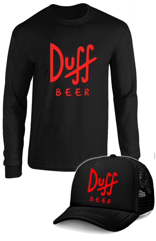 CAMIBUSO DUFF BEER SIMPSONS MANGA LARGA CON GORRA