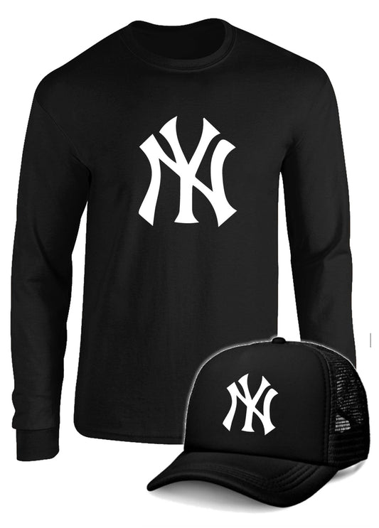 CAMIBUSO NEW YORK YANKEES  MANGA LARGA CON GORRA