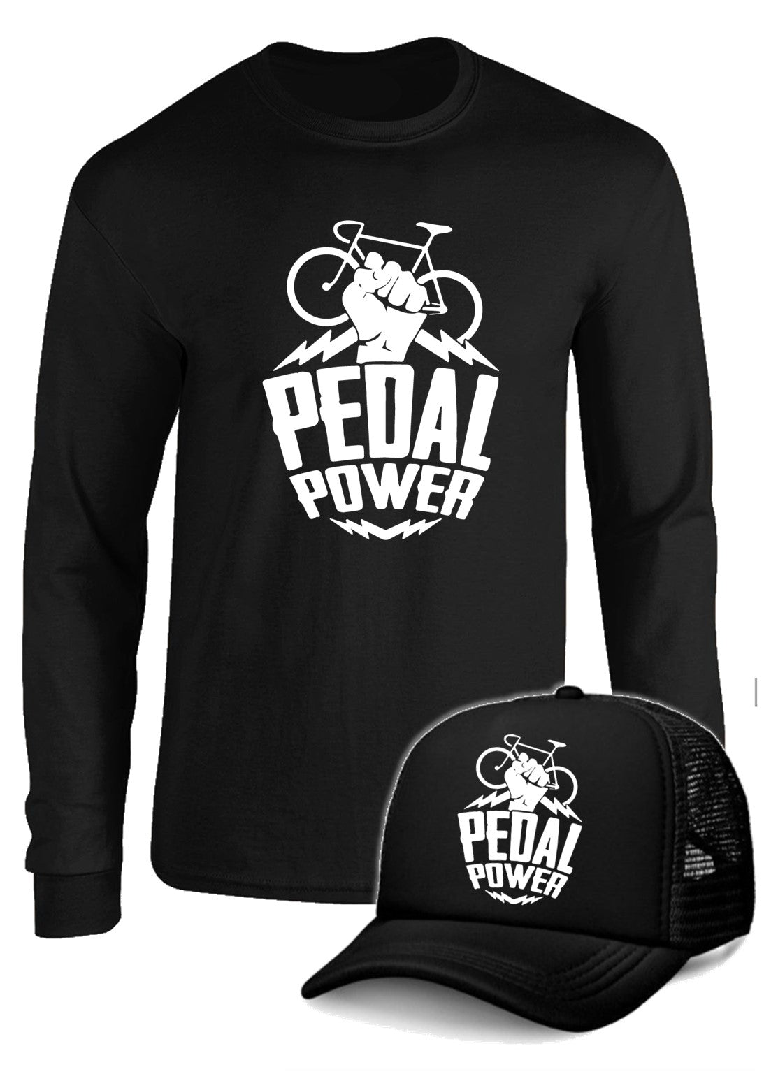 CAMIBUSO PEDAL POWER MANGA LARGA CON GORRA