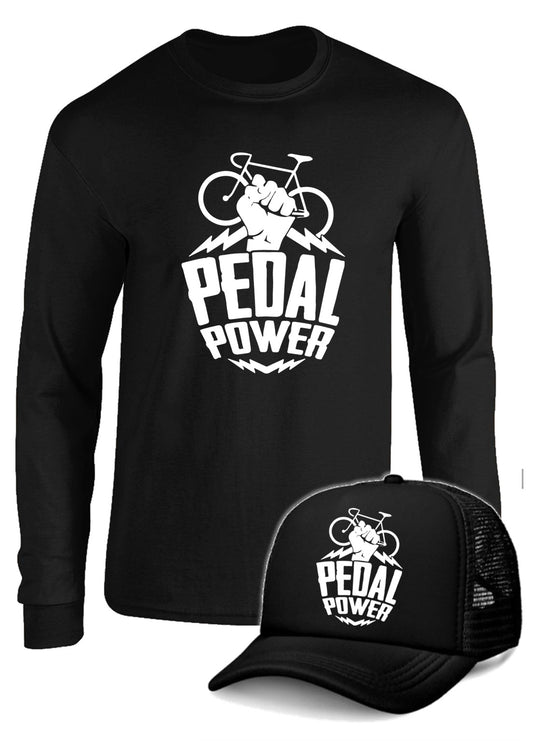 CAMIBUSO PEDAL POWER MANGA LARGA CON GORRA