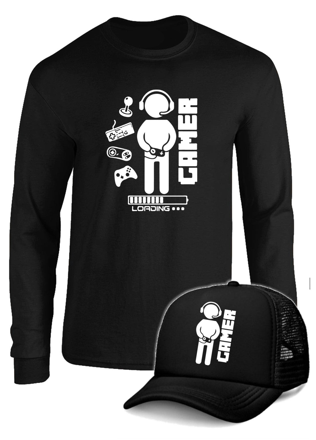 CAMIBUSO GAMER PLAYER JUGADOR  MANGA LARGA CON GORRA