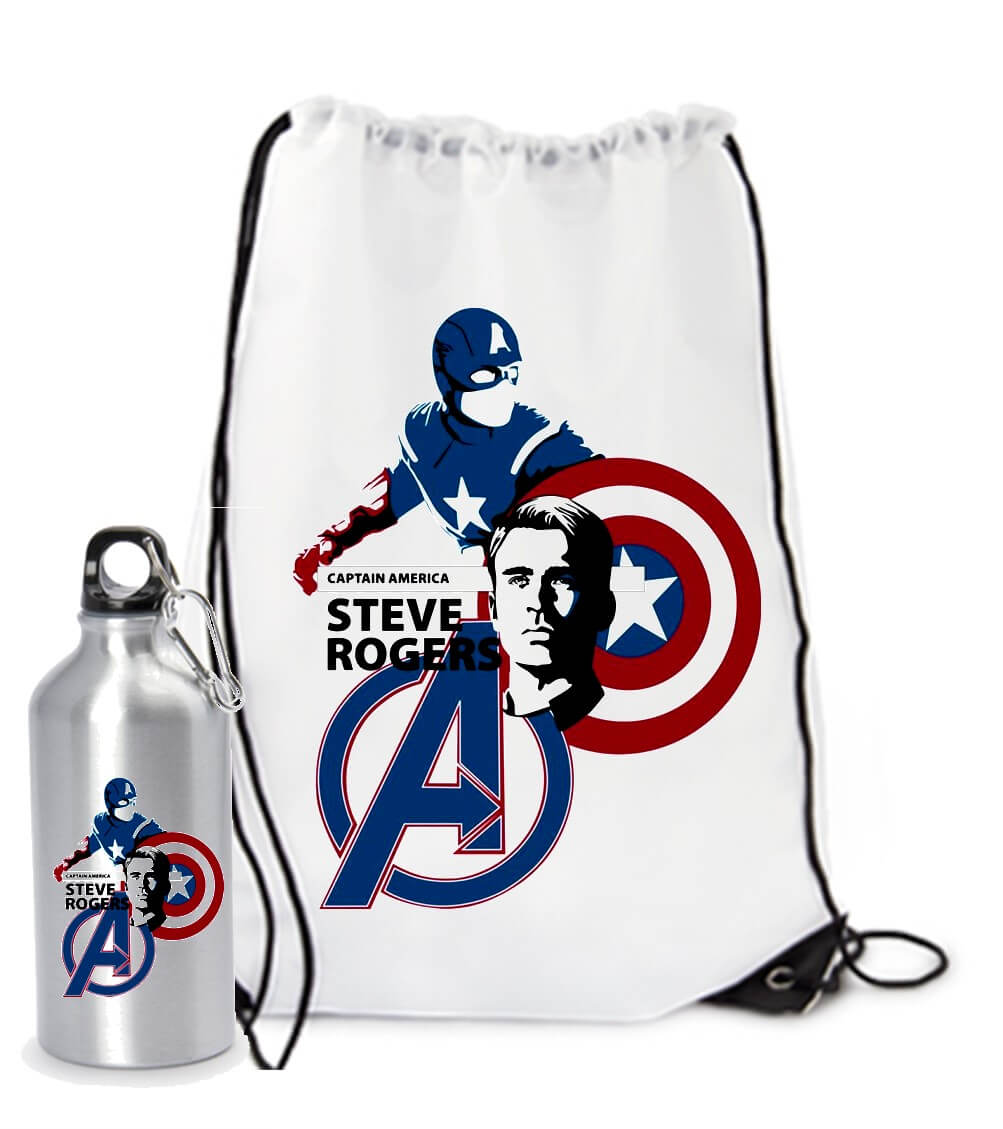 COMBO TULA TERMO CAPITAN AMERICA STEVE ROGERS