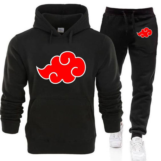 SUDADERA LAS NUBES DE LOS AKATSUKI NARUTO CONJUNTO DEPORTIVO