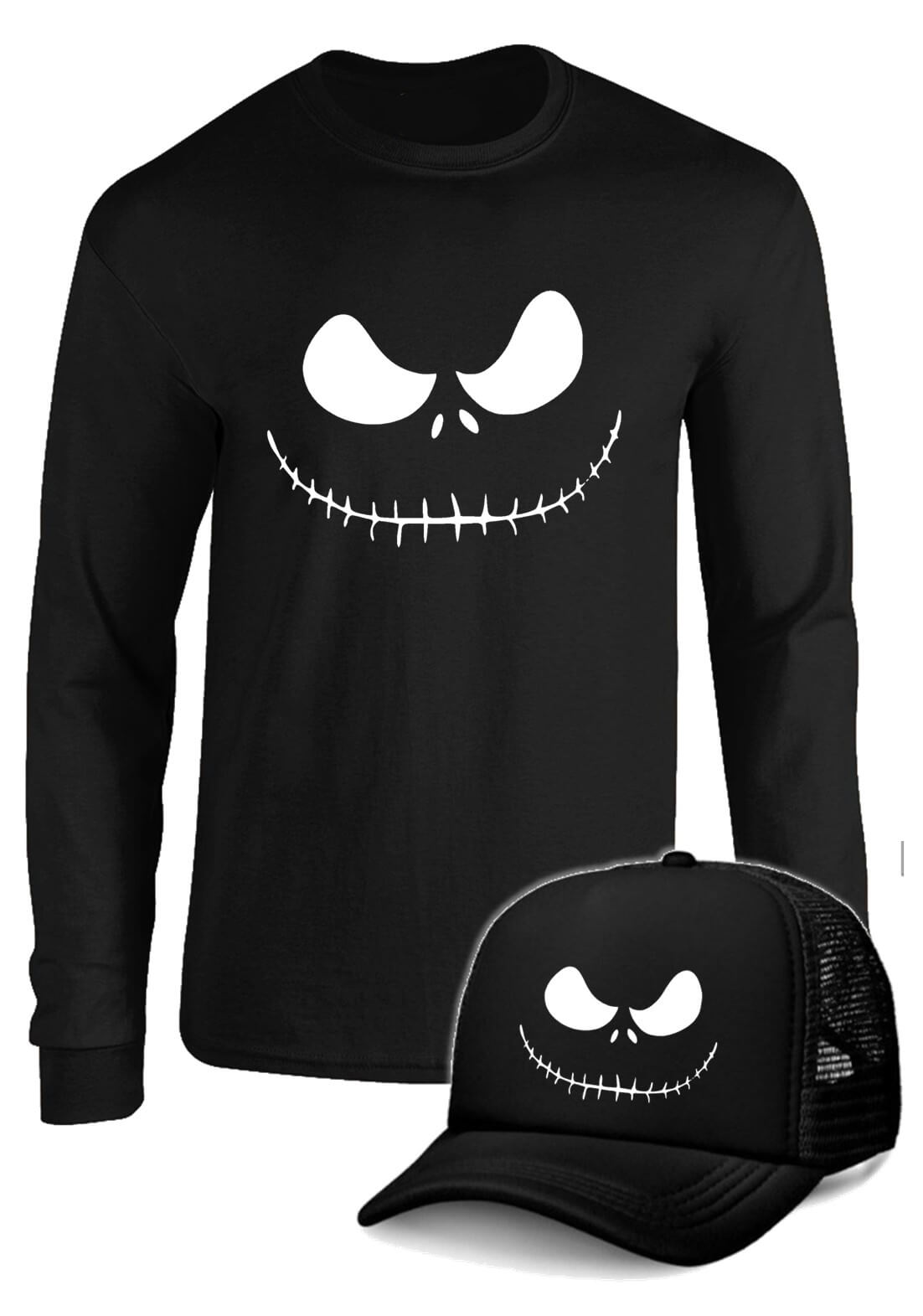 CAMIBUSO JACK SKELLINGTON MANGA LARGA CON GORRA