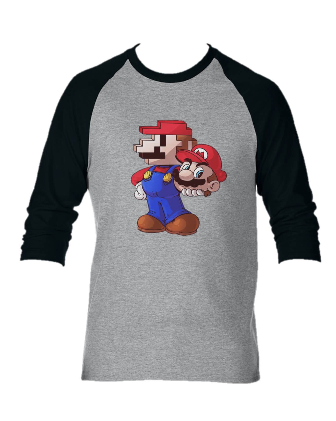 CAMISETA MARIO BROS PIXEL CAMIBUSO MANGA LARGA