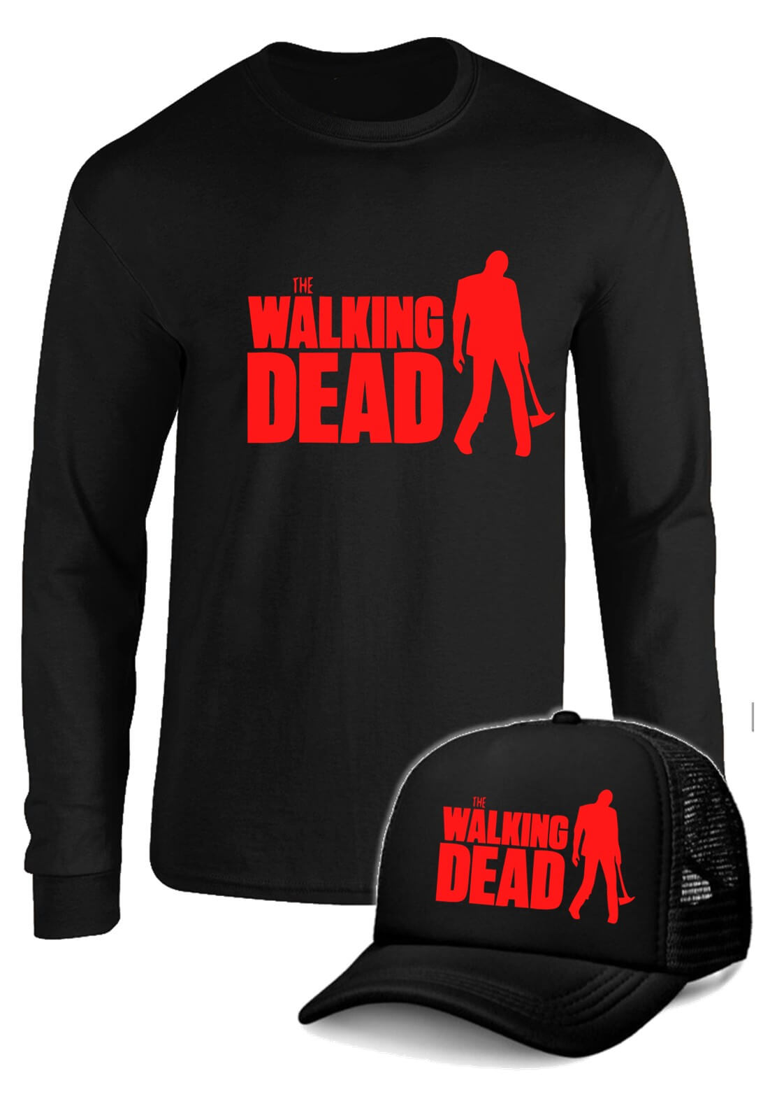 CAMIBUSO THE WALKING DEAD MANGA LARGA CON GORRA