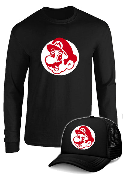 CAMIBUSO MARIO BROS MANGA LARGA CON GORRA