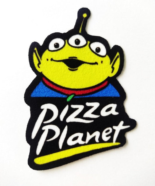 PARCHE TEXTIL PIZZA PLANET TOY STORY APLIQUE TEXTIL PEGA CON PLANCHA