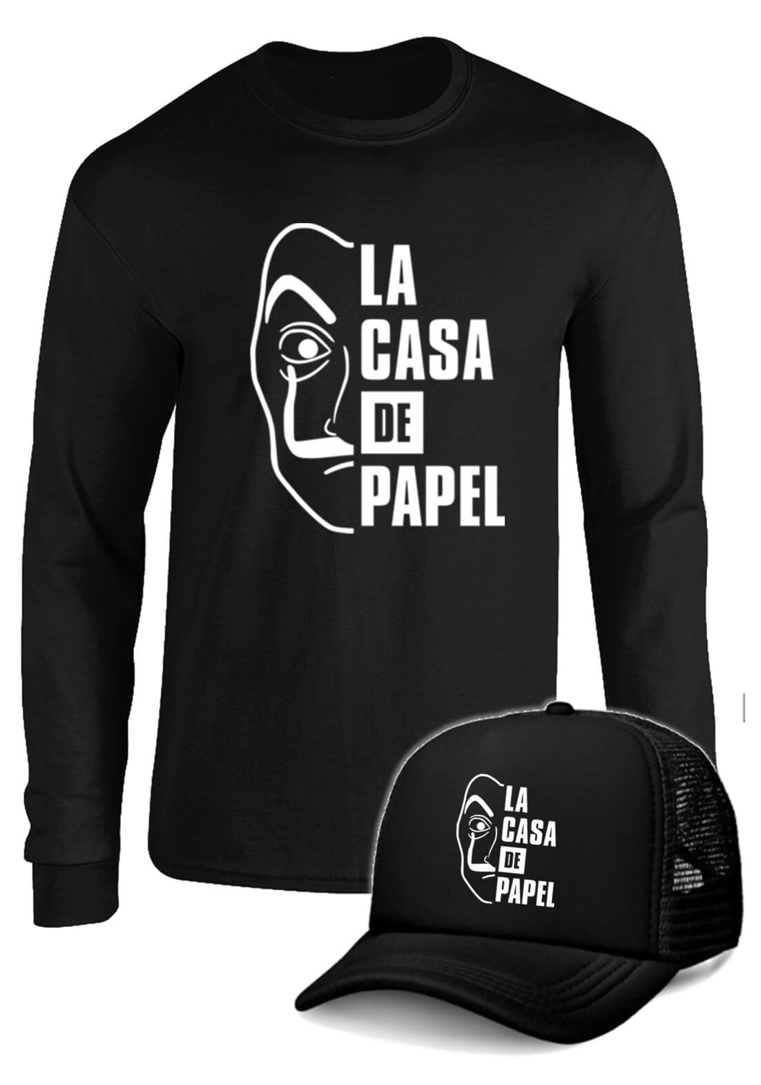 CAMIBUSO LA CASA DE PAPEL MANGA LARGA CON GORRA