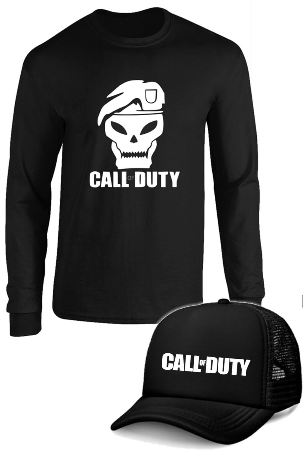 CAMIBUSO CALL OF DUTY MANGA LARGA CON GORRA