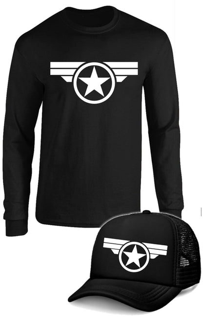 CAMIBUSO CAPITAN AMERICA  MANGA LARGA CON GORRA