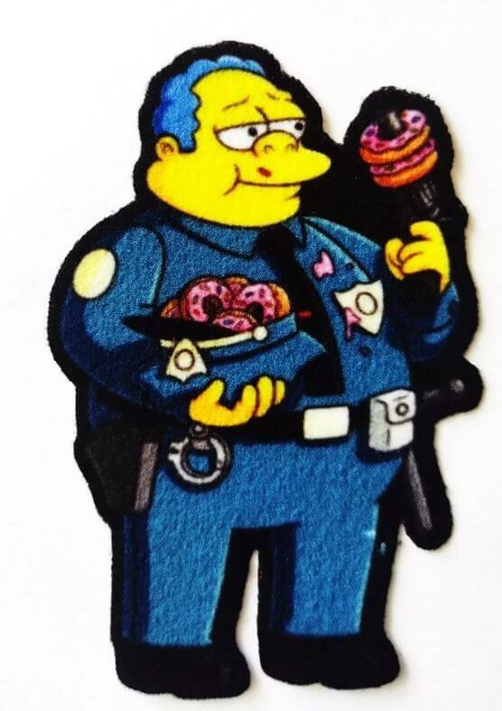 PARCHE TEXTIL  POLICIA GORGORY SIMPSONS APLIQUE TEXTIL PEGA CON PLANCHA