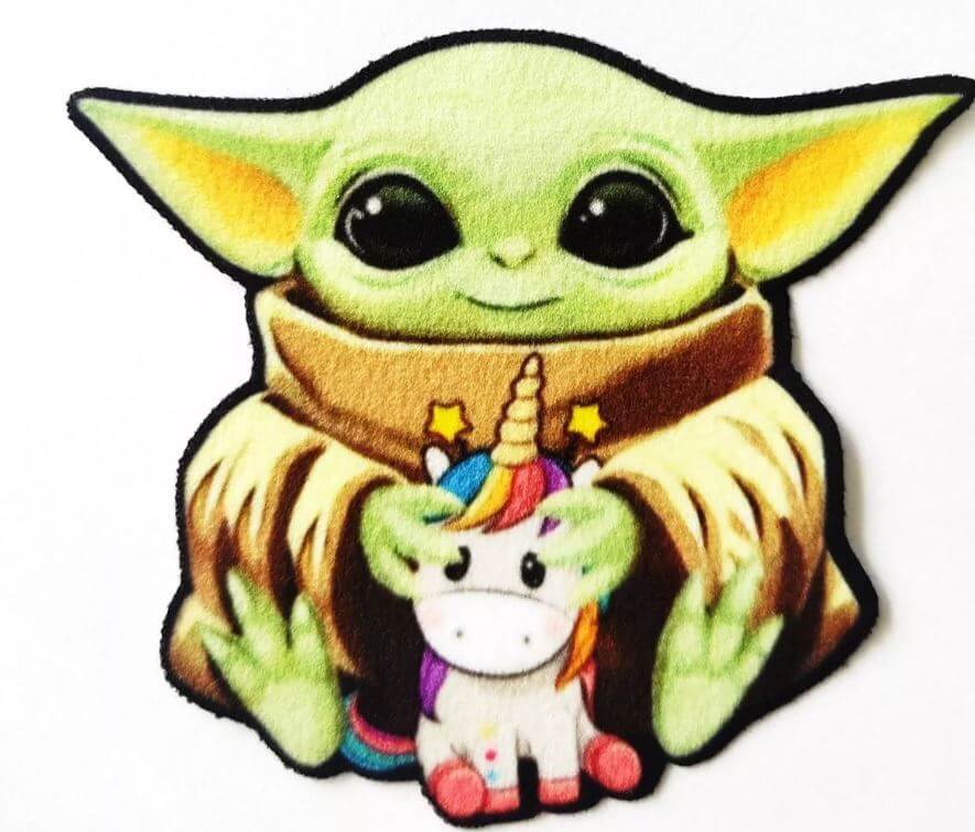 PARCHE TEXTIL BABY YODA STAR WARS APLIQUE TEXTIL PEGA CON PLANCHA