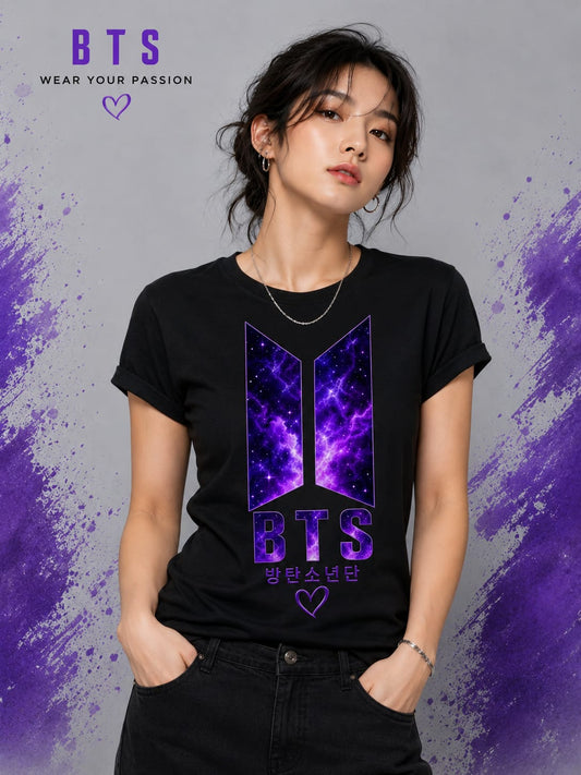 CAMISETA BTS ARIRAN WORLD TOUR 2026 MUJER LOGO BLACK